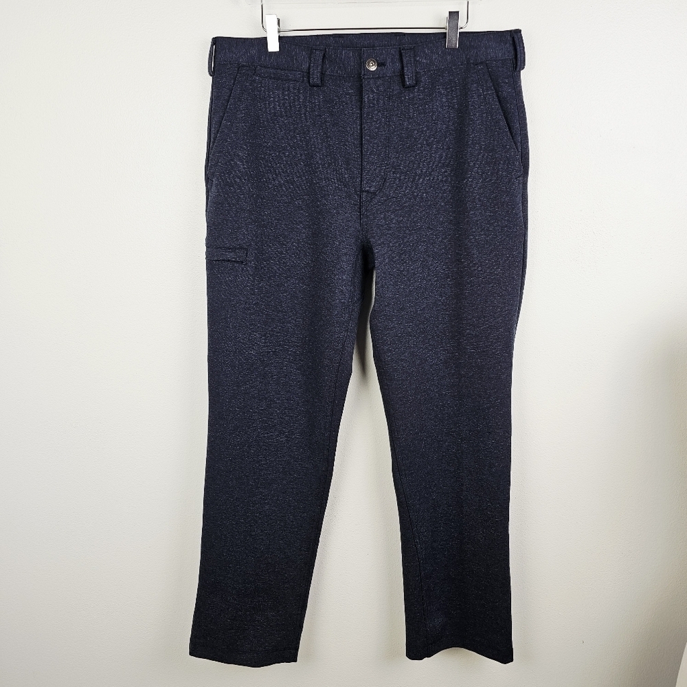 Duluth Trading Co Men's Standard Fit Incog-chinos Heather Navy Blue Pants 34x30